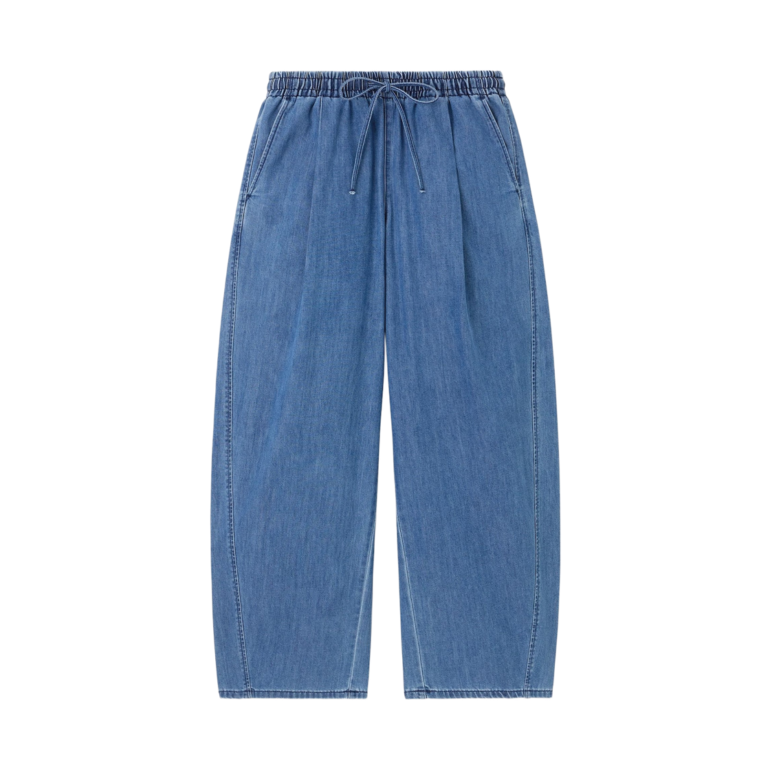 359975-64 (W) GU Light Denim Barrel Ankle Pants Tall Blue