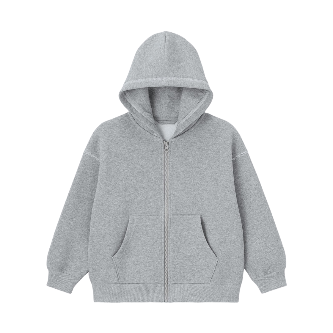 358474-03 (Kids) GU Heavyweight Sweat Full Zip Hoodie Gray