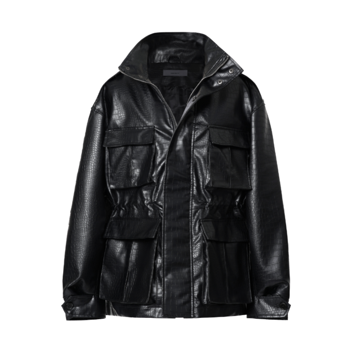 코너블레스 크로커 페이크 레더 자켓 블랙(Cornerbless Croco Fake Leather Jacket Black)