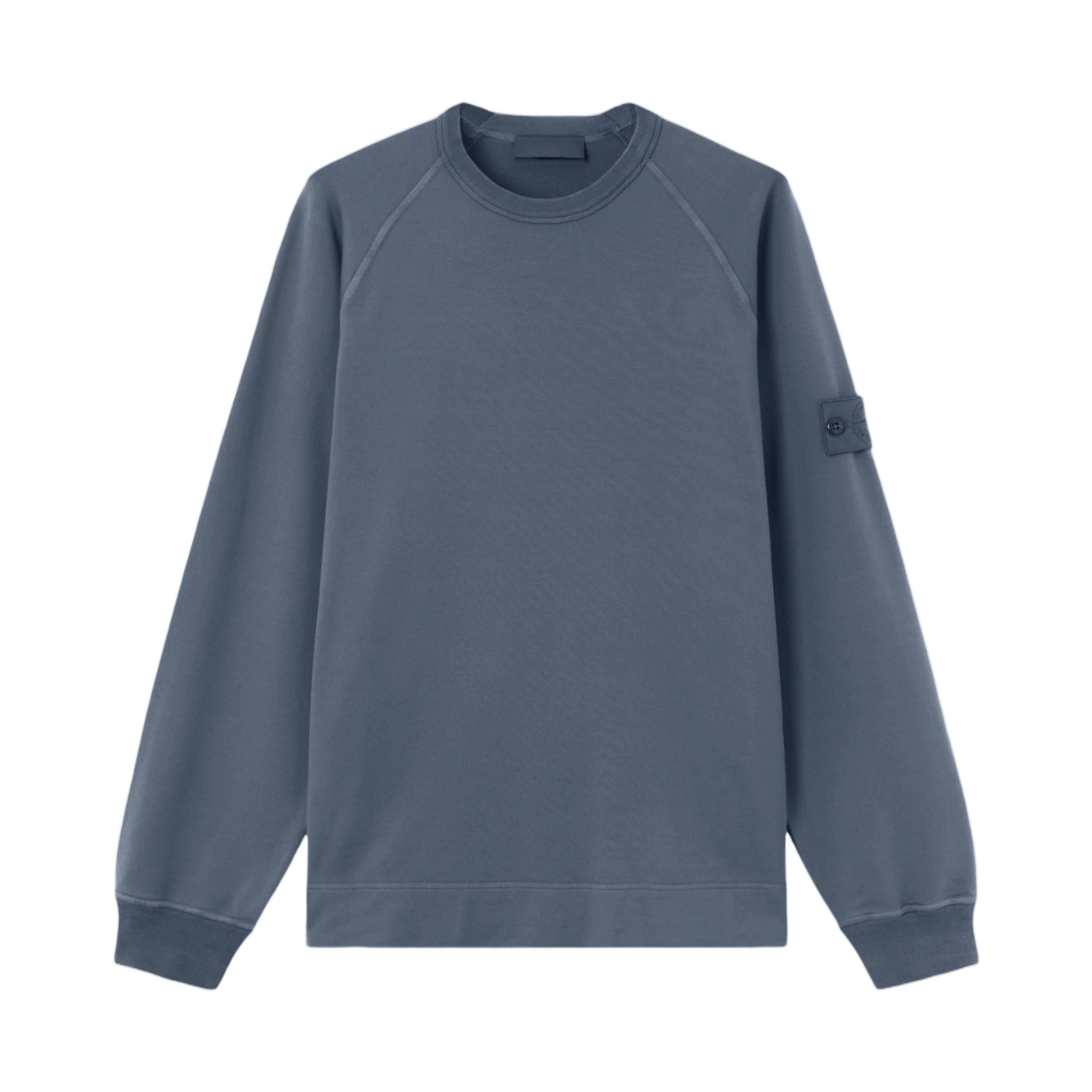 L1S1561000-64S00F3-V002E Stone Island 6100064 Cotton Stretch Fleece_S.I. Ghost Regular-Fit Crewneck Sweatshirt with Raglan Sleeves Slate Blue - 26SS