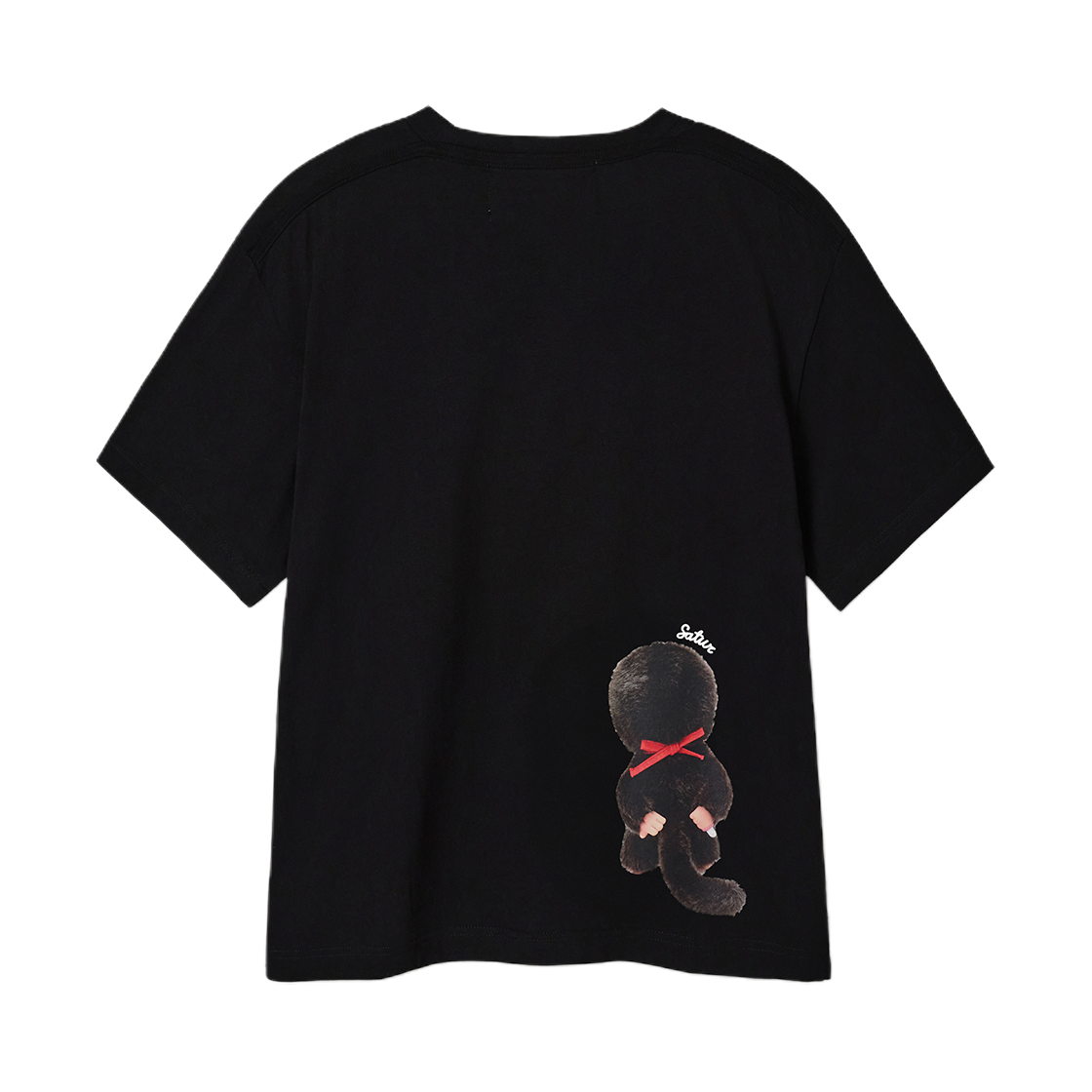 세터 x 몬치치 해피니스 반팔 티셔츠 블랙(SATUR x Monchhichi Happiness T-Shirt Black) - 2