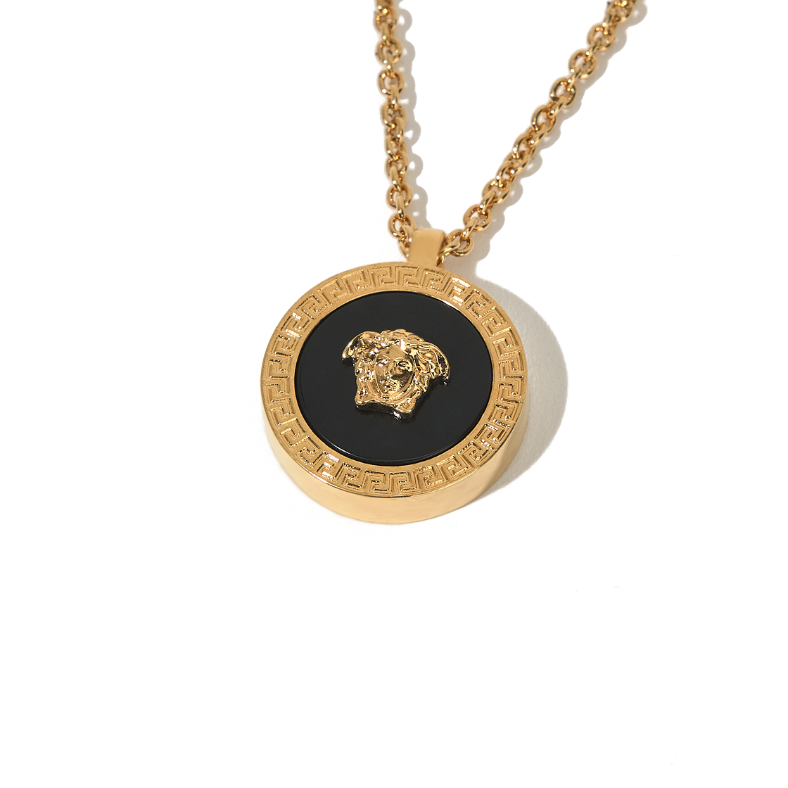 베르사체 에나멜 메두사 네클리스 블랙 골드(Versace Enamel Medusa Necklace Black Gold) - 2