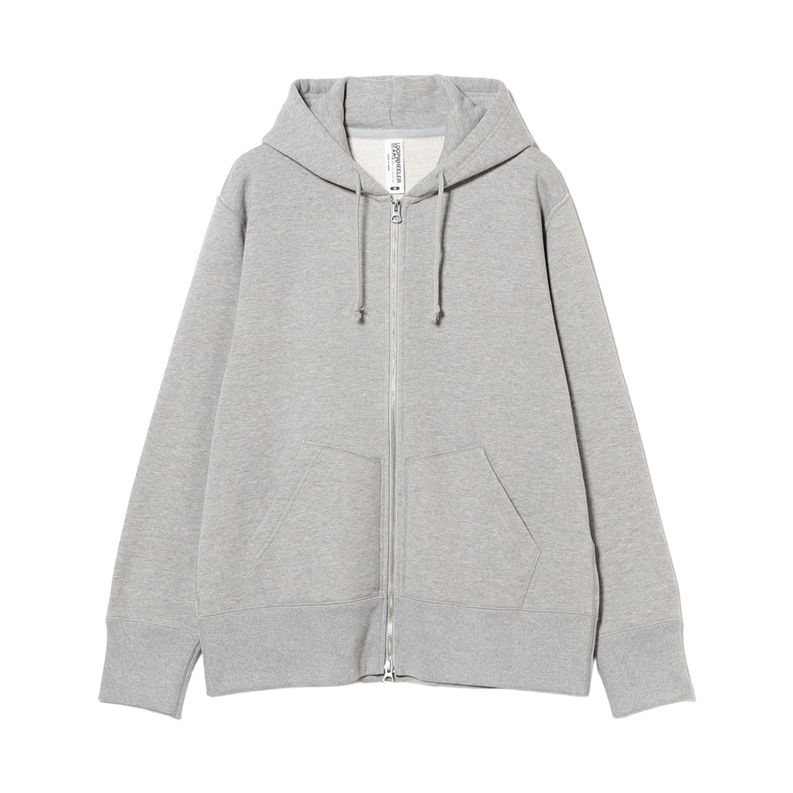 38-13-0263-593 Beams Plus x Loopwheeler Sweat Zip Hoodie Heather Grey