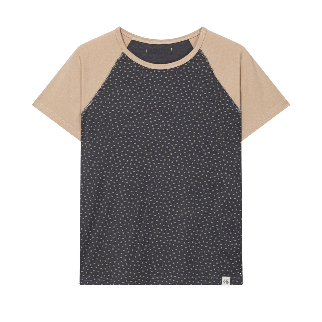 어글리쉐도우 스타 콘트라스트 레그런 티셔츠 차콜