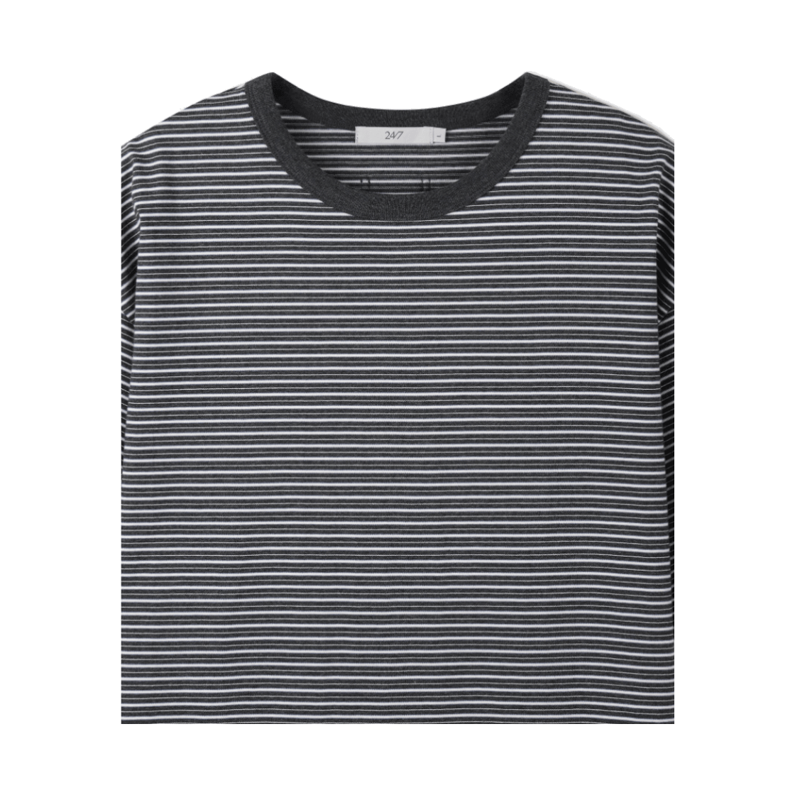 24/7 시리즈 USA 코튼 32수/2 멀티 스트라이프 티셔츠 차콜(24/7 series USA Cotton 32's/2 Multi Stripe Tee Charcoal) - 3