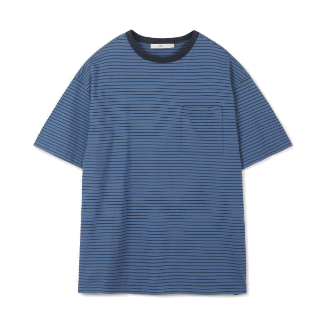 TMTAX25401BUX 24/7 series USA Cotton 20's Stripe Tee Blue