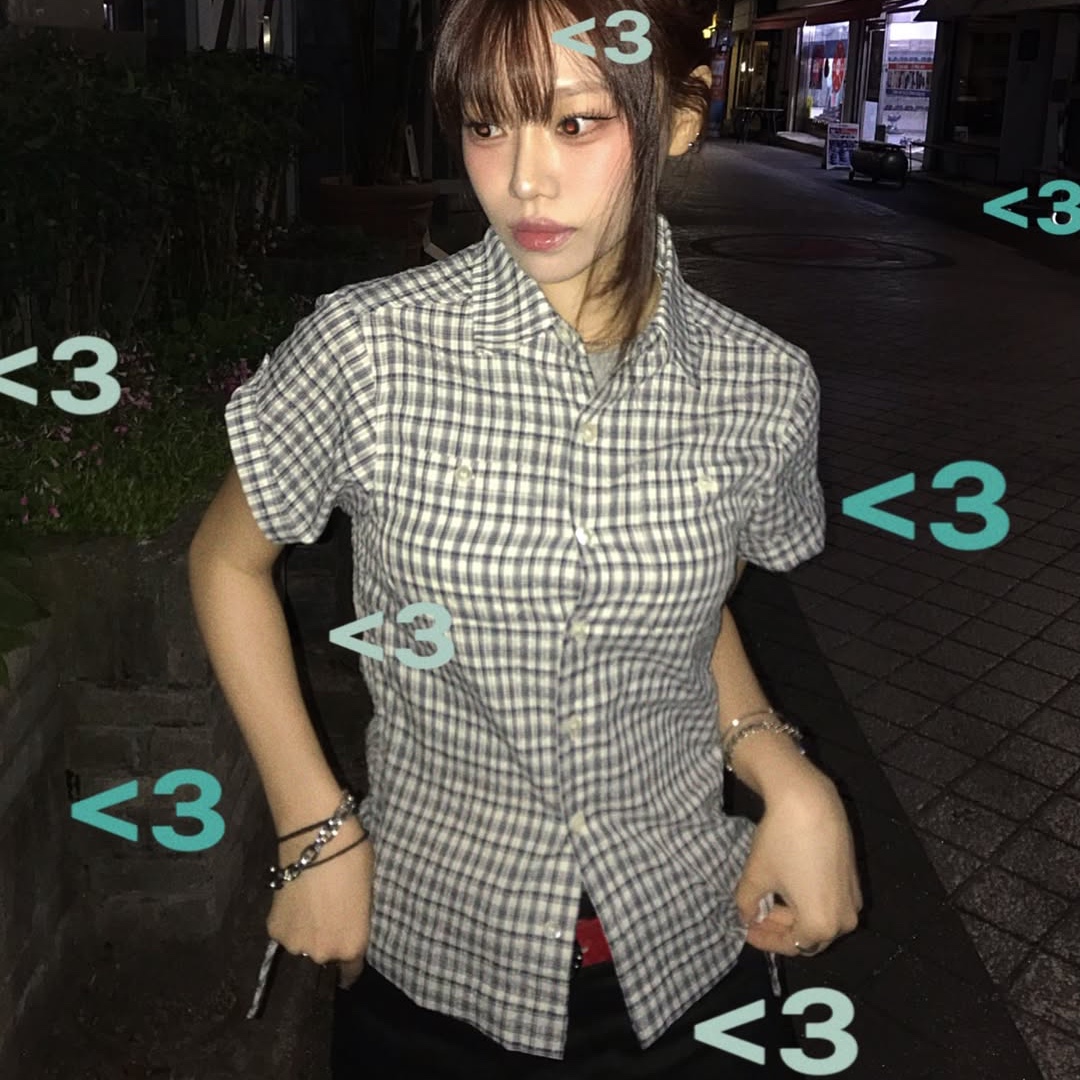 SPORT CHAMBER SC Square Check Roll-up Shirt WHITE 착용 스타일 - 1
