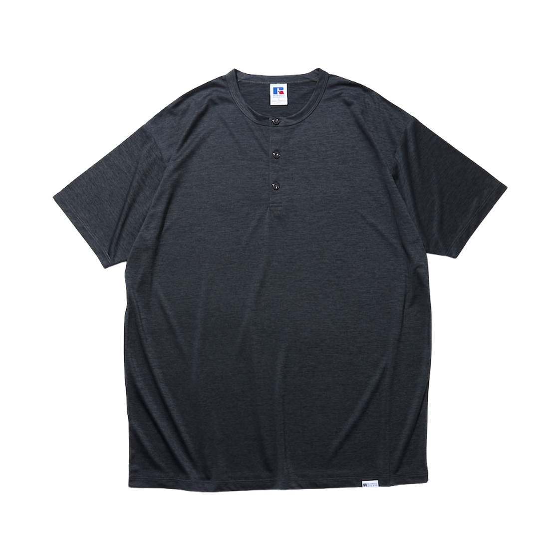프릭스 스토어 x 러셀 애슬레틱 드라이 파워 헨리넥 티셔츠 차콜 그레이(Freak's Store x Russell Athletic Dry-Power Henley Neck T-Shirt Charcoal Gray) - 1