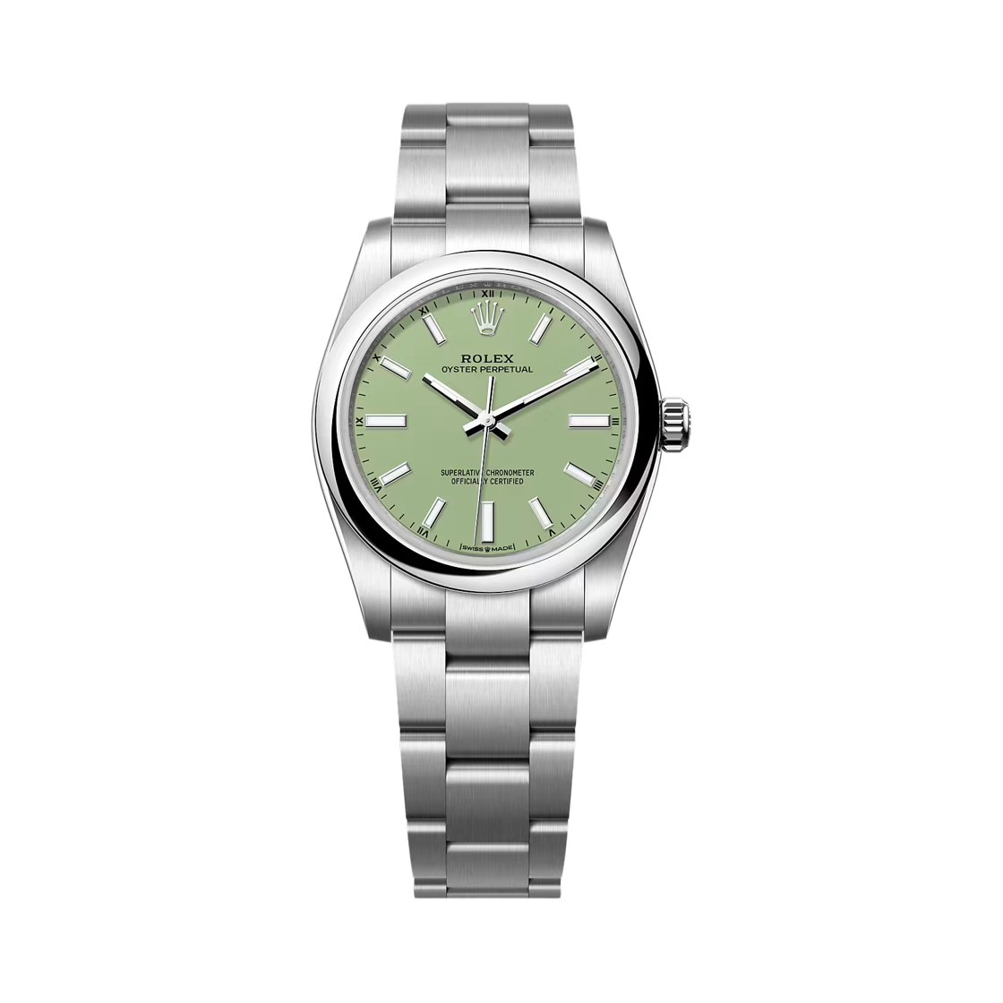 롤렉스 오이스터 퍼페츄얼 34mm 124200 피스타치오 다이아 셋팅 오이스터(Rolex Oyster Perpetual 34mm 124200 Pistachio Diamond Set Oyster) - 1