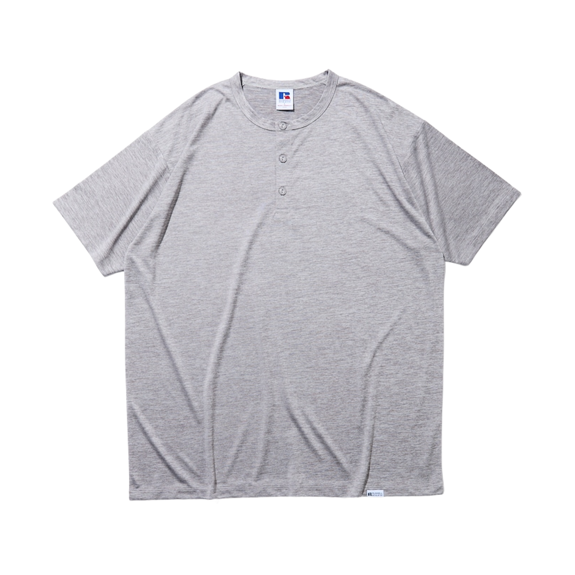 프릭스 스토어 x 러셀 애슬레틱 드라이 파워 헨리넥 티셔츠 애쉬 그레이(Freak's Store x Russell Athletic Dry-Power Henley Neck T-Shirt Ash Gray)