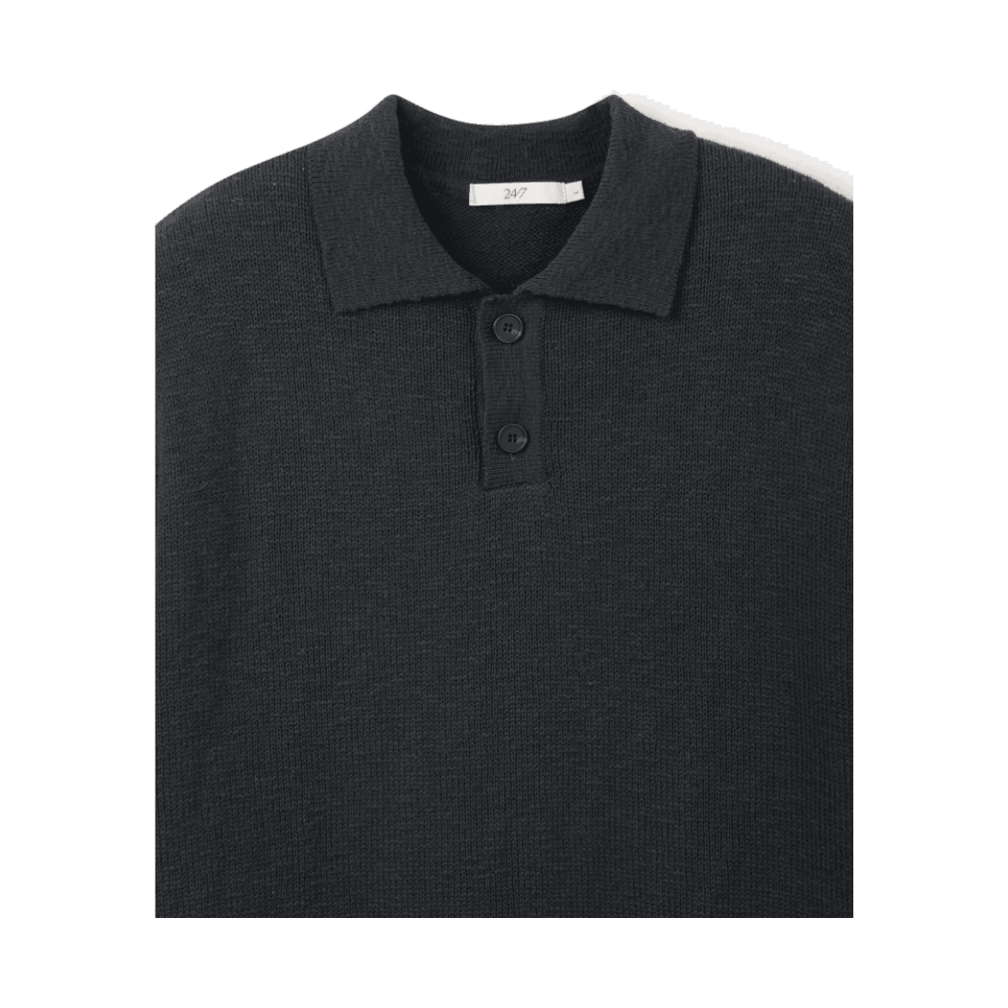 24/7 시리즈 크로셰 코튼 칼라넥 니트 탑 차콜(24/7 series Crochet Cotton Collar Knit Charcoal) - 3