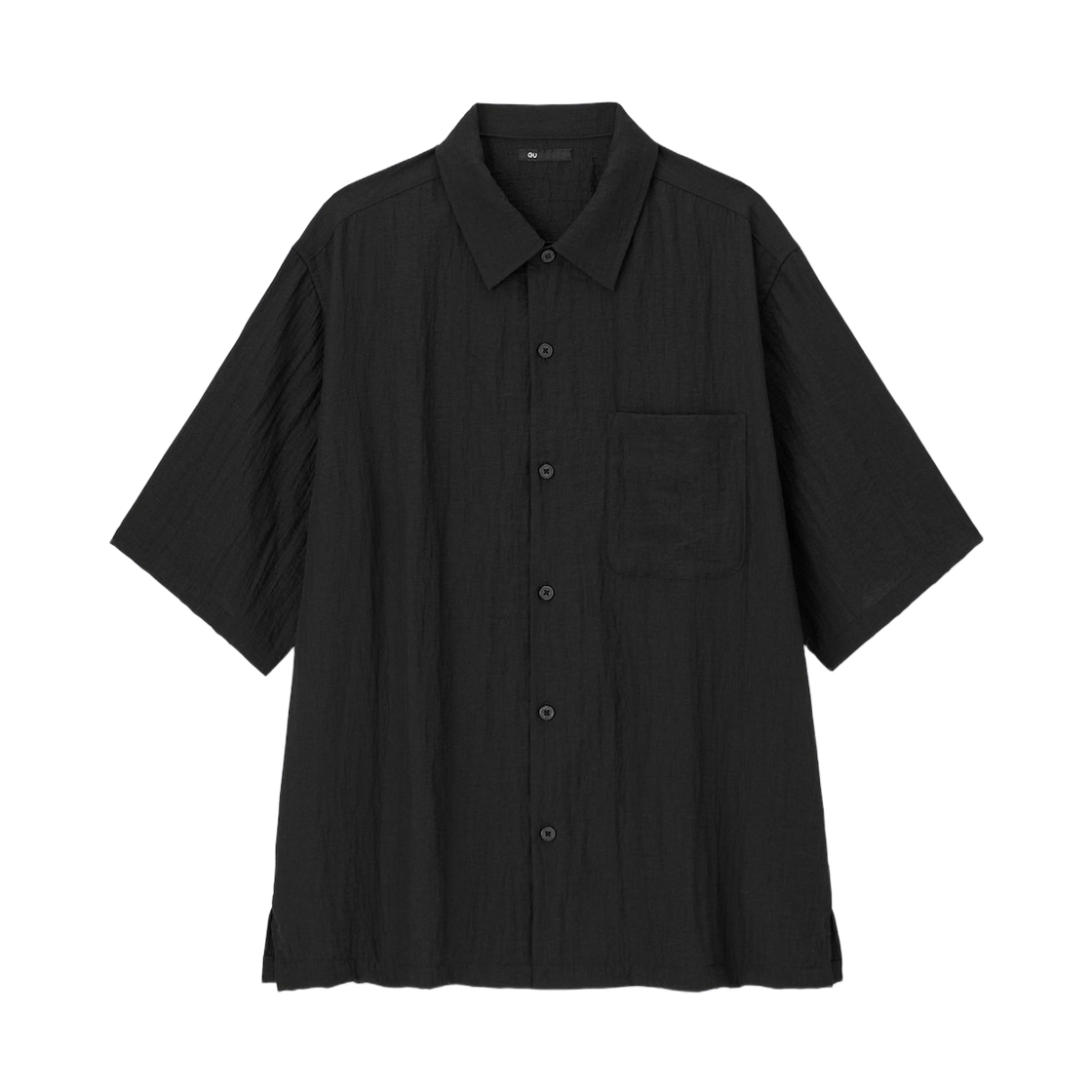 359763-09 GU Textured Half Sleeve Shirt Black