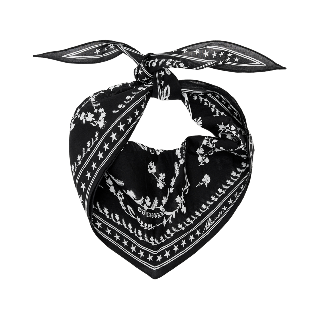 M004XE All Saints Fleur Diamond Scarf Black