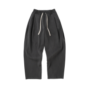 Knitted Pigment Curved Training Pants Washing Charcoal