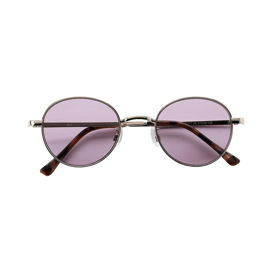 359118-17 GU UV Protection Round Metal Sunglasses Red