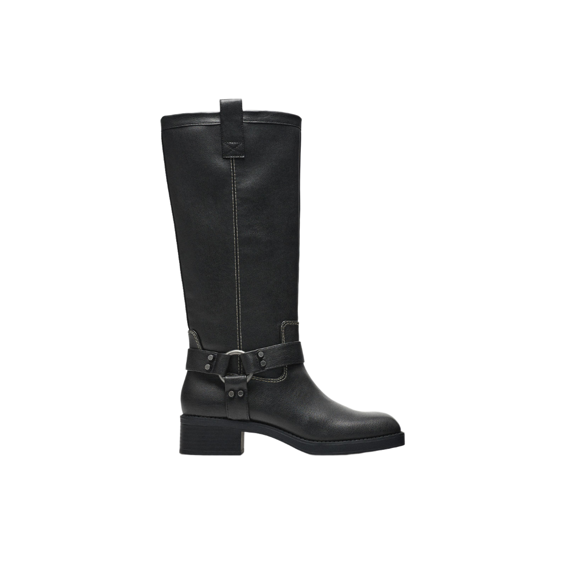 (W) 자라 스티치 바이커 부츠 그레이((W) Zara Stitch Biker Boots Grey)