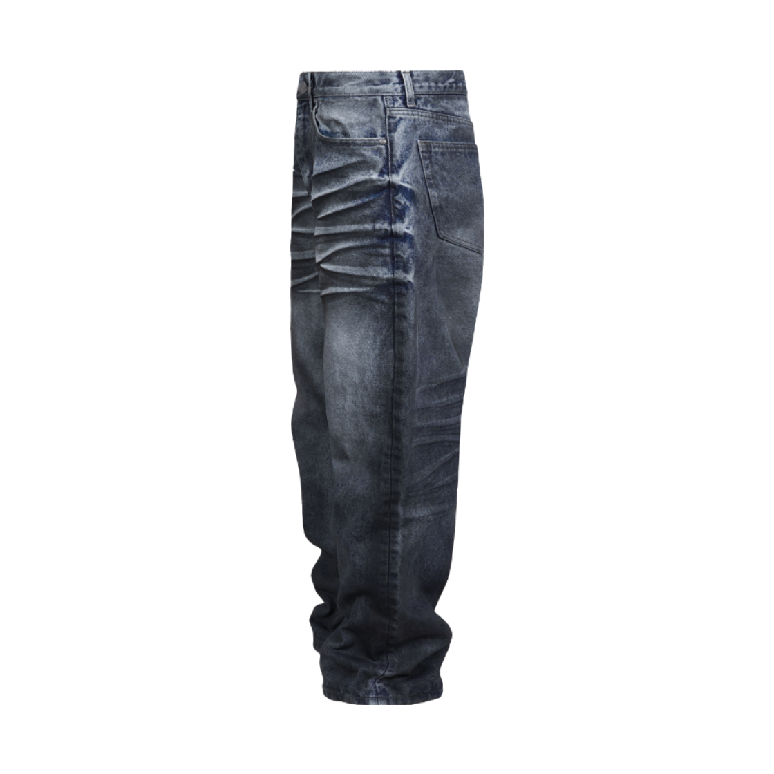 코너블레스 레귤러 새깅 더티 데님 팬츠 다크블루(Cornerbless Regular Sagging Dirty Denim Pants Dark Blue) - 2