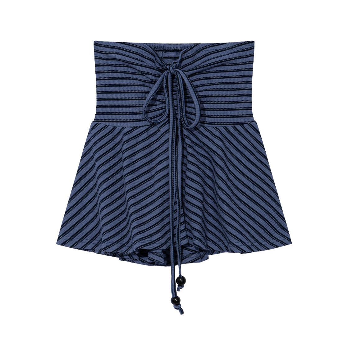 어글리쉐도우 스트라이프 셔링 플레어 탑 블루