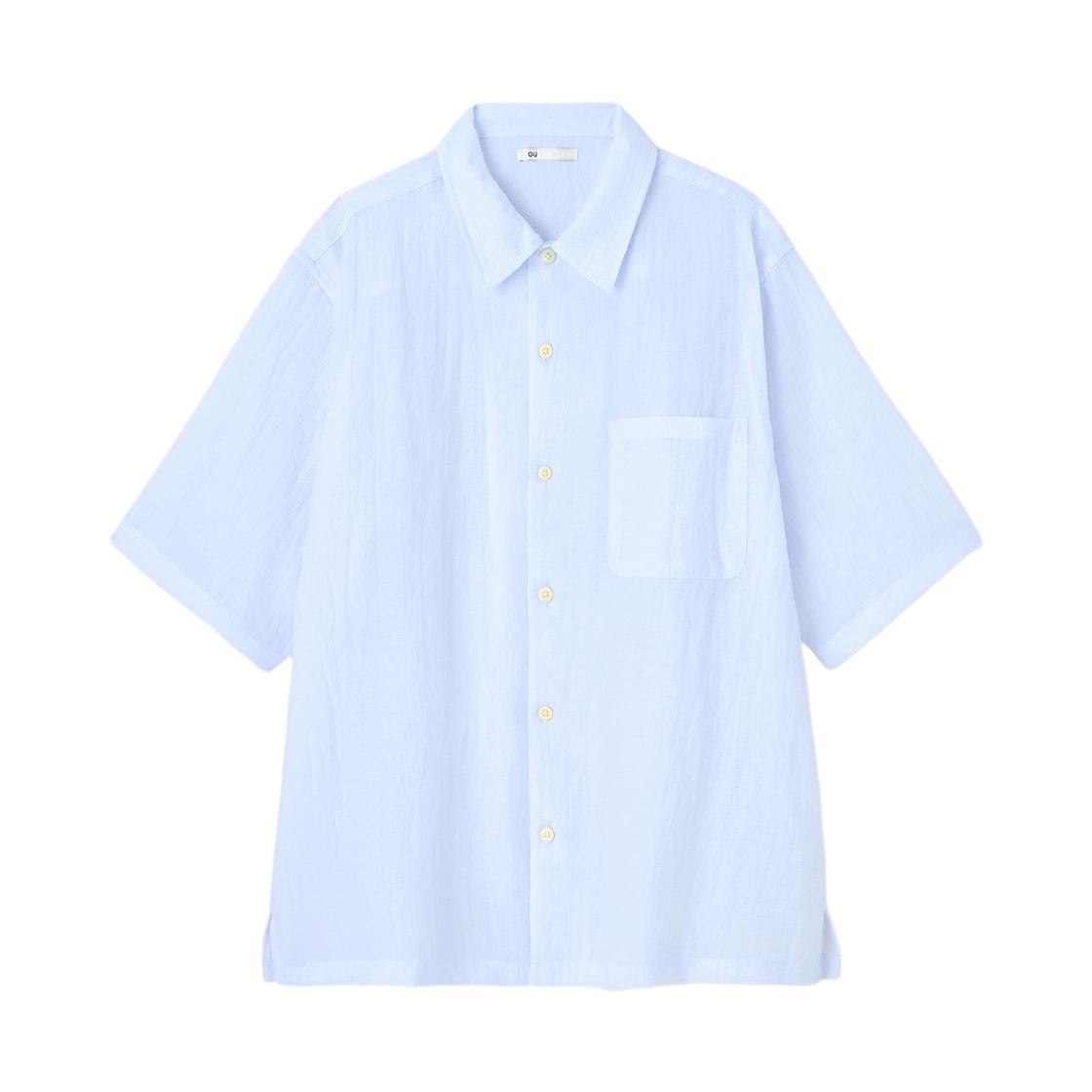 359763-61 GU Textured Half Sleeve Shirt Blue
