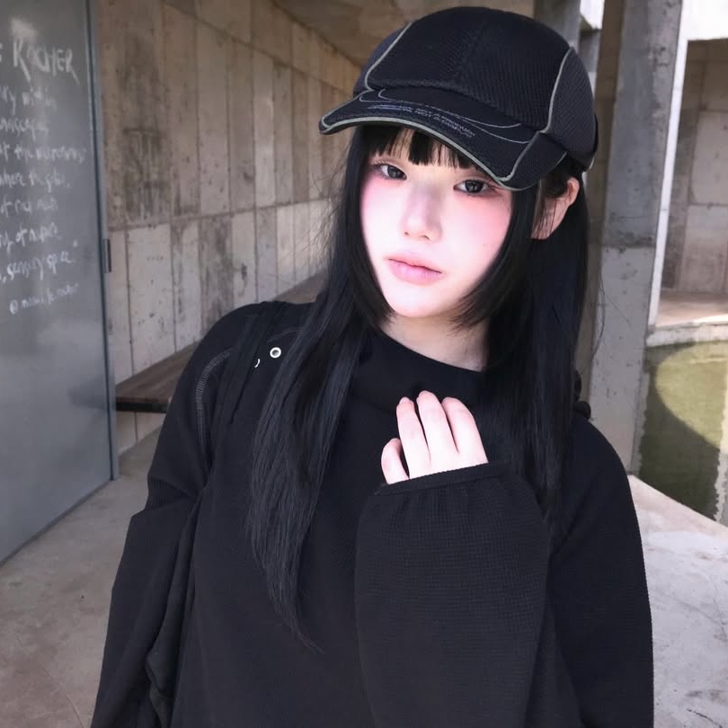 SPORT CHAMBER SC Waffle Ear-Open Hood T-shirt BLACK 착용 스타일 - 4