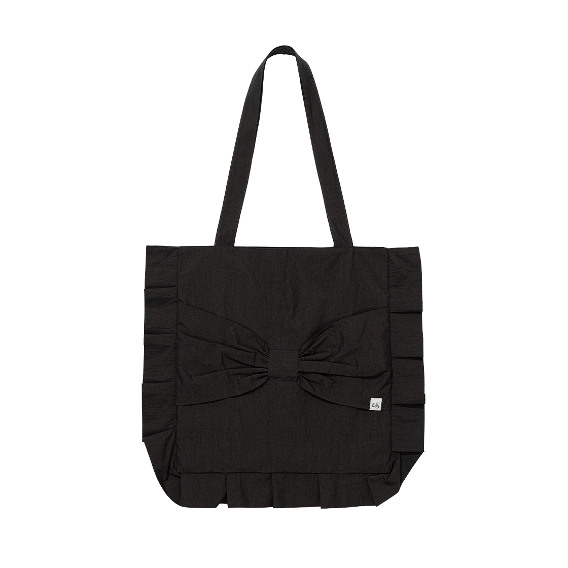 어글리쉐도우 리본 에코 백 차콜