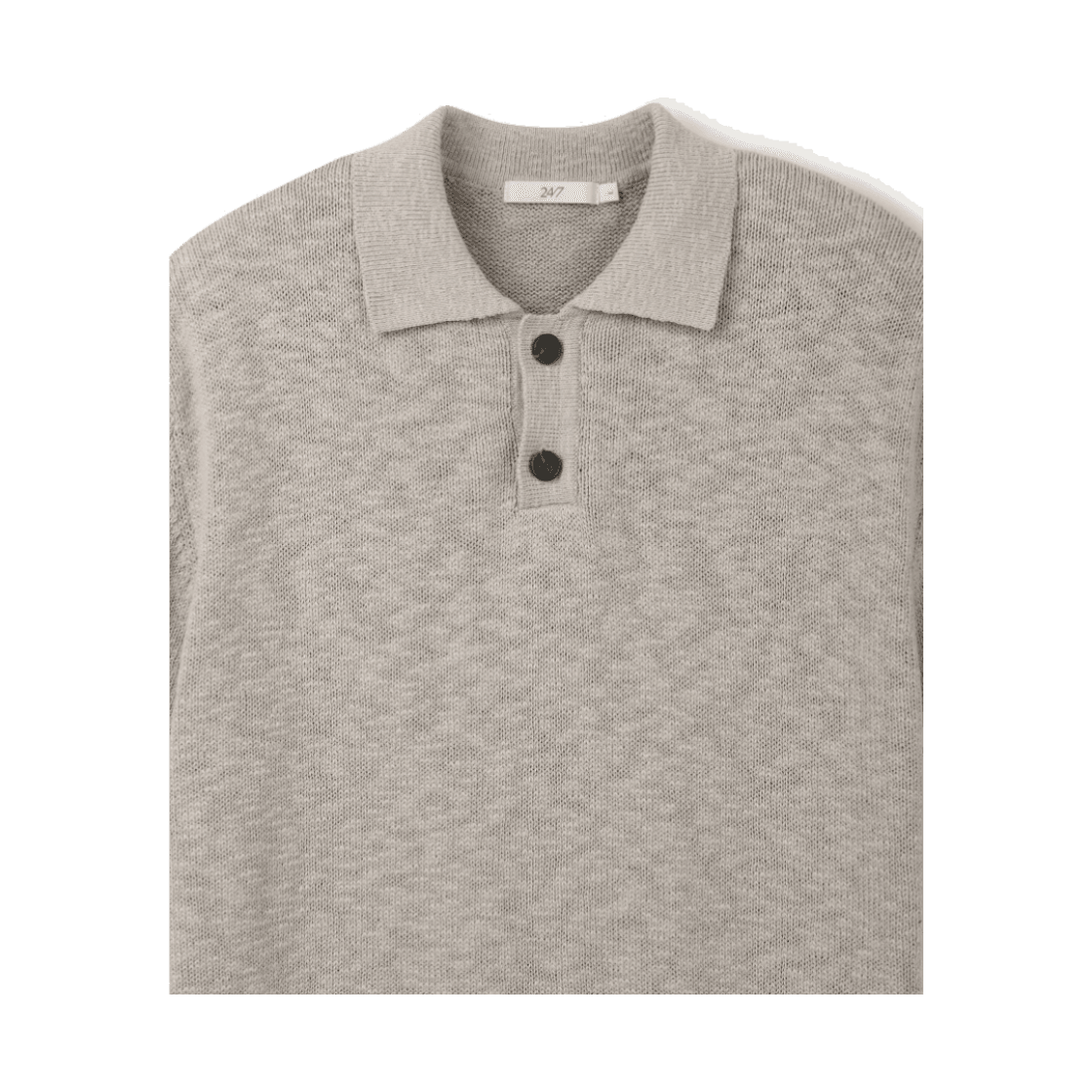 24/7 시리즈 크로셰 코튼 칼라넥 니트 탑 그레이(24/7 series Crochet Cotton Collar Knit Gray) - 3