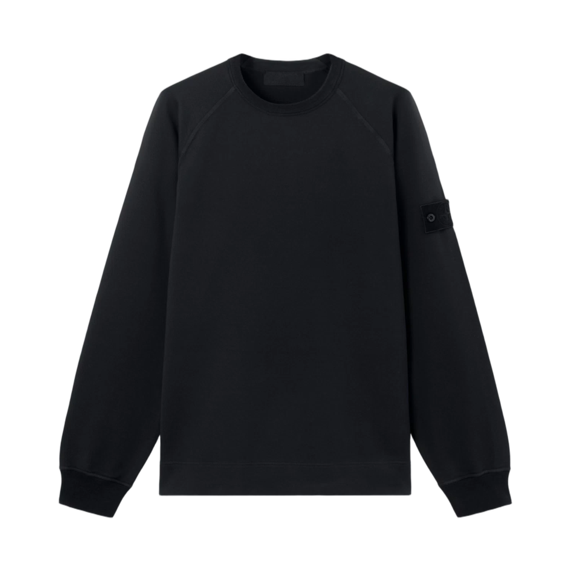 L1S1561000-64S00F3-V0029 Stone Island 6100064 Cotton Stretch Fleece_S.I. Ghost Regular-Fit Crewneck Sweatshirt with Raglan Sleeves Black - 26SS