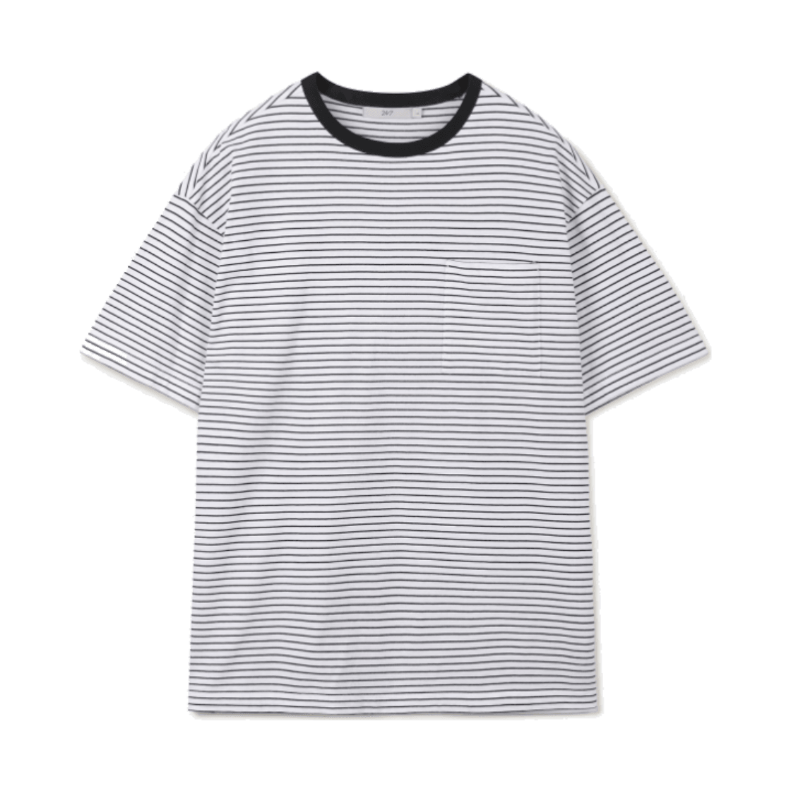 TMTAX26401WHX 24/7 series USA Cotton 20's Stripe Tee White