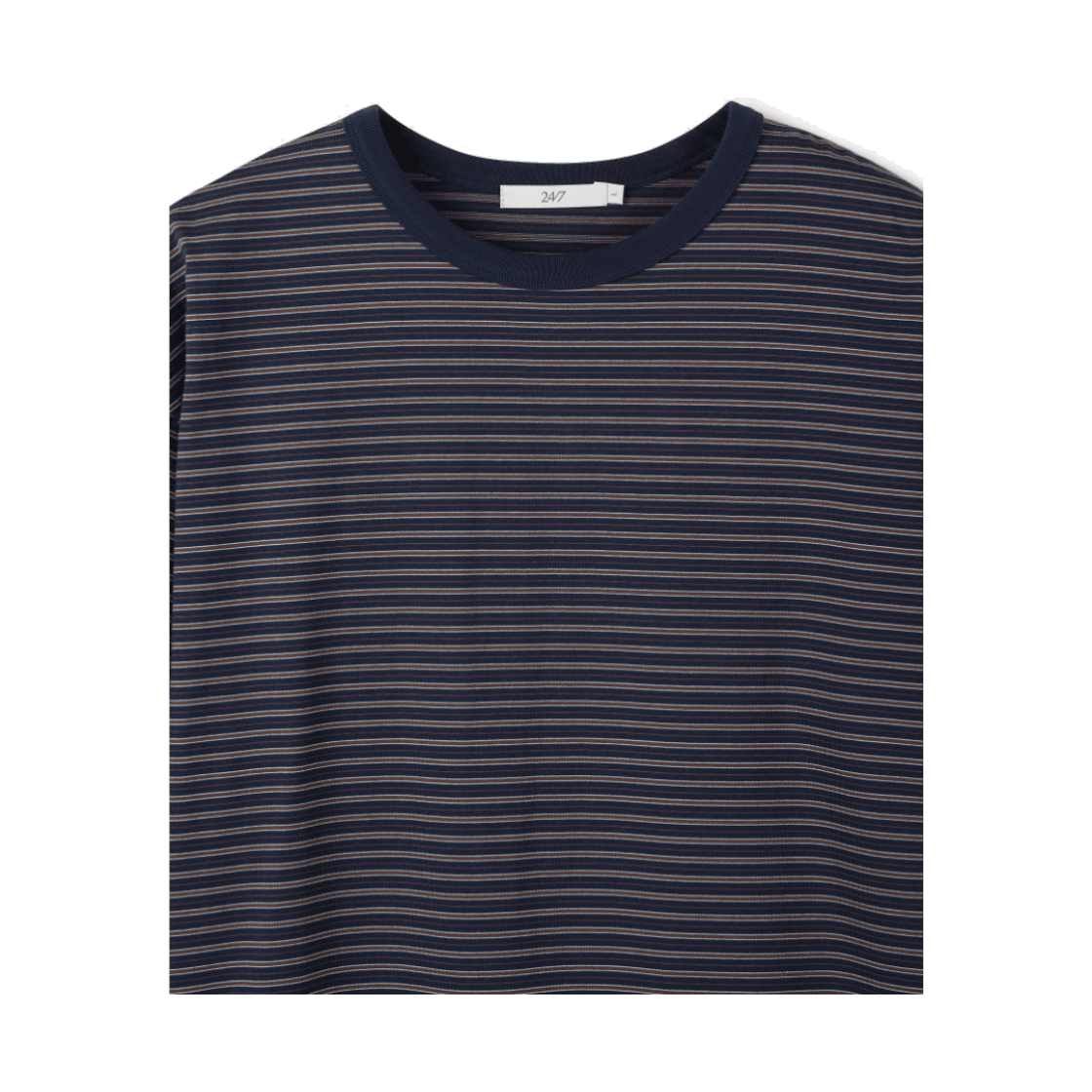 24/7 시리즈 USA 코튼 32수/2 멀티 스트라이프 티셔츠 네이비(24/7 series USA Cotton 32's/2 Multi Stripe Tee Navy) - 3
