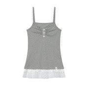 UGLYSHADOW Checkered Lace Sleeveless Charcoal