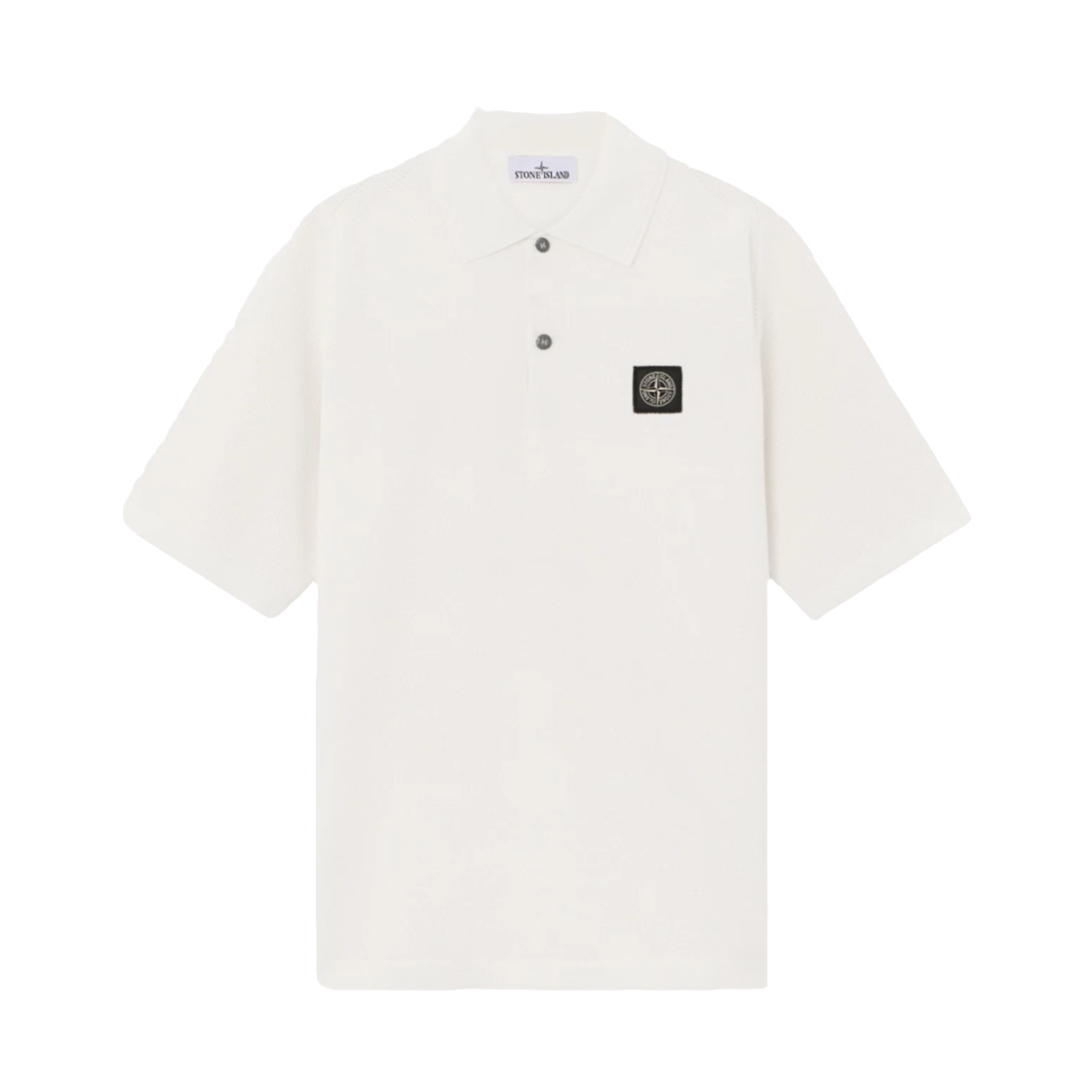 L1S1551000-30S00B5-V0093 Stone Island 5100030 Micro Stitch Soft Organic Cotton Loose-Fit Short-Sleeve Polo with Compass Patch Ivory - 26SS