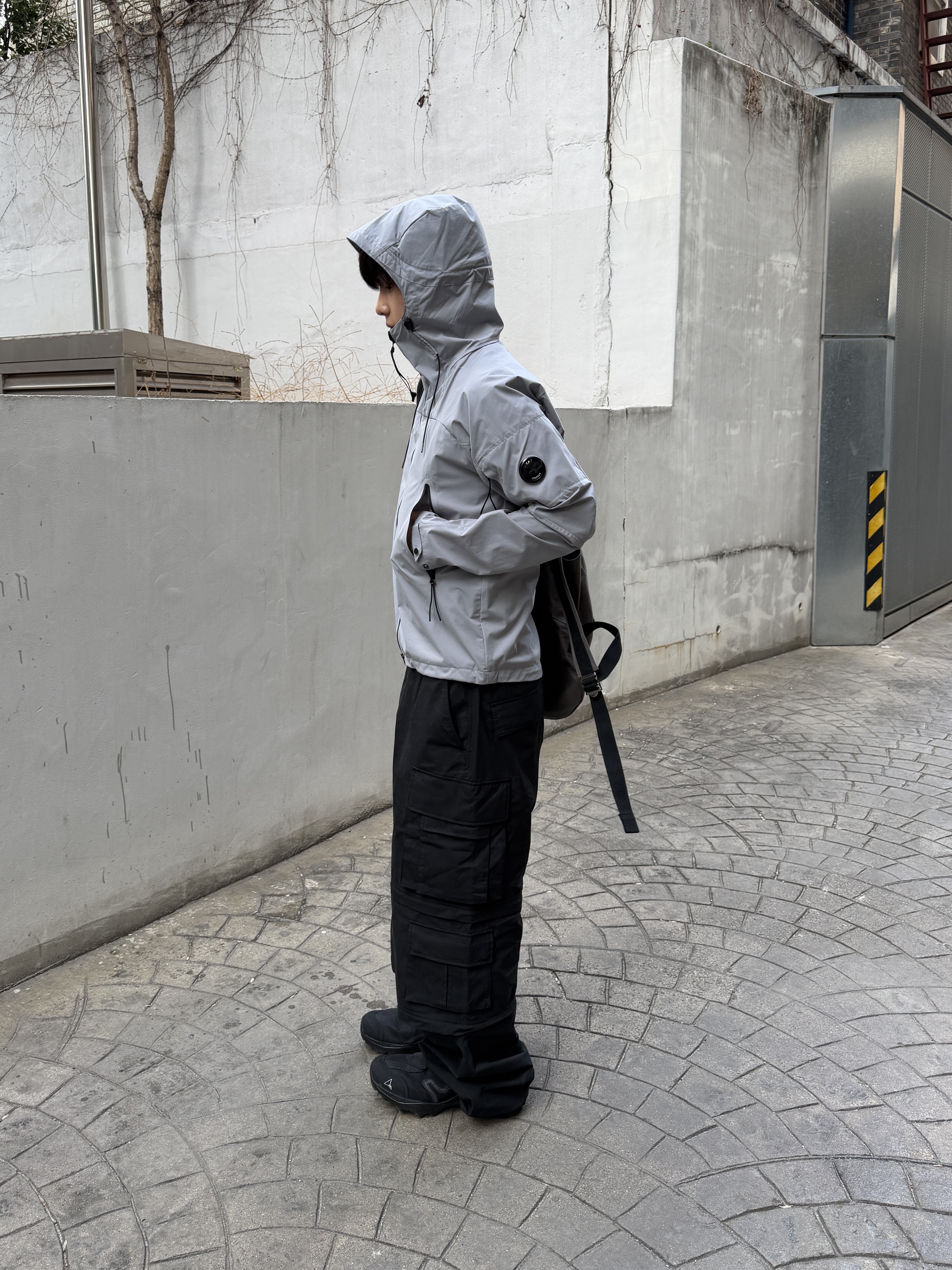C.P. Company Hood Windbreaker Jacket Bluegrey - 25SS 착용 스타일 - 1