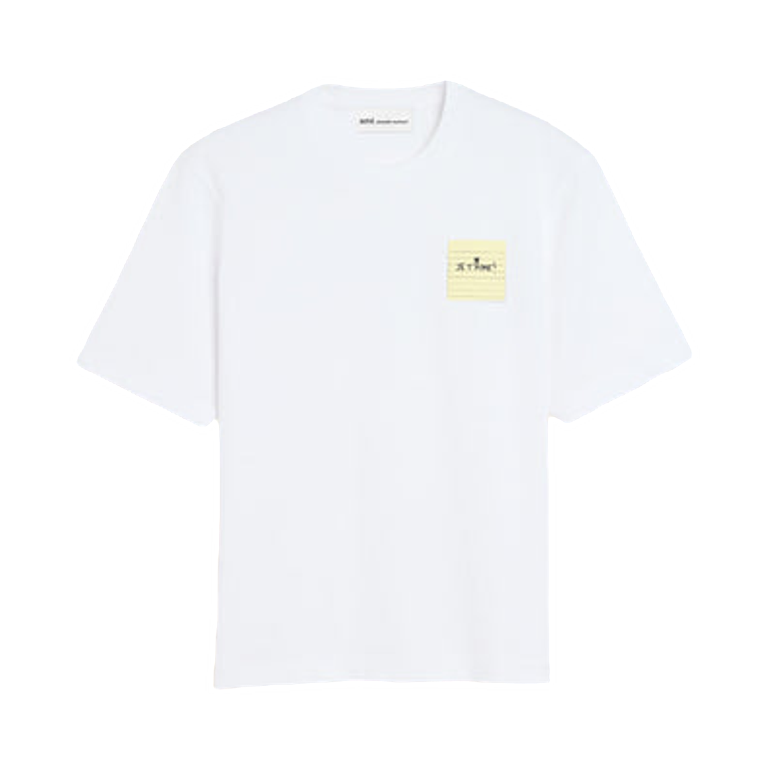 아미 화이트 코튼 포스트 잇 쥬뗌므 티셔츠 화이트(AMI White Cotton Post It Je T'Aime T-Shirt White) - 1