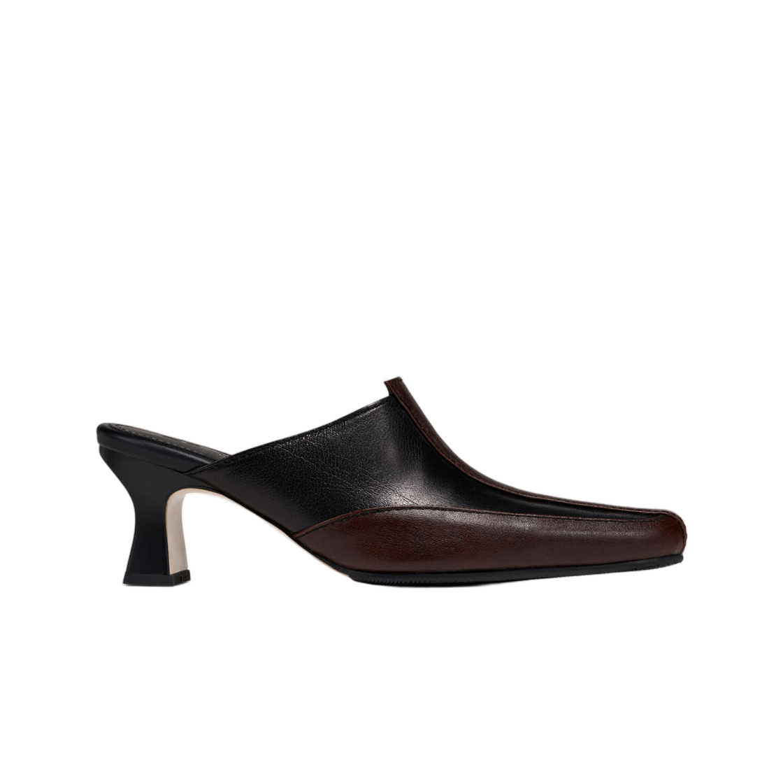(W) 미스치프 아크 토 뮬 블랙 브라운((W) Mischief Arc Toe Mule Black Brown)
