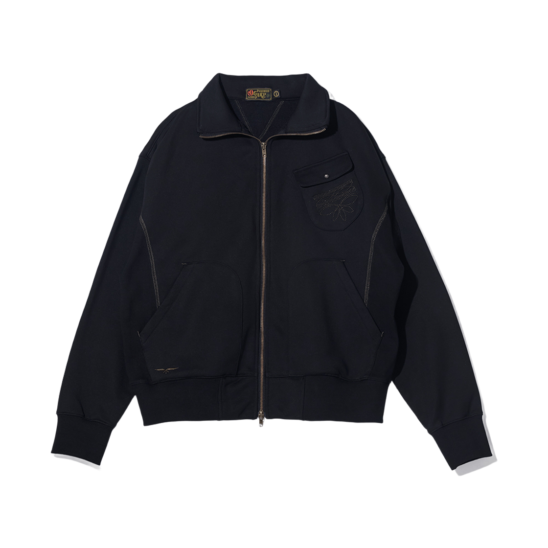 오가프 하이넥 집업 스웻 셔츠 블랙(Ogarp High Neck Zip-up Sweat Shirt Black)