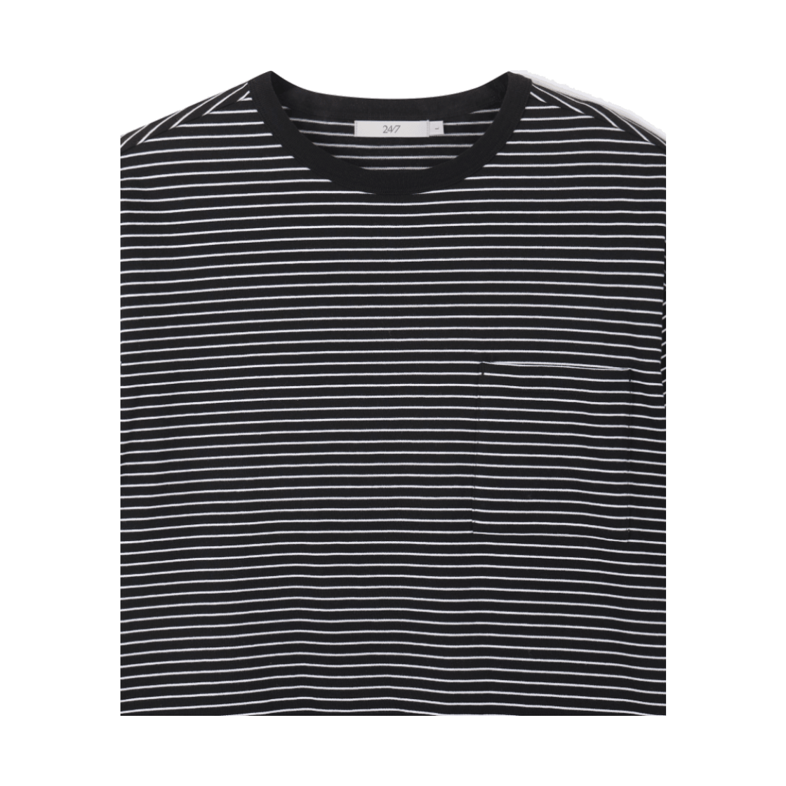 24/7 시리즈 USA 코튼 20수 스트라이프 티셔츠 블랙(24/7 series USA Cotton 20's Stripe Tee Black) - 3