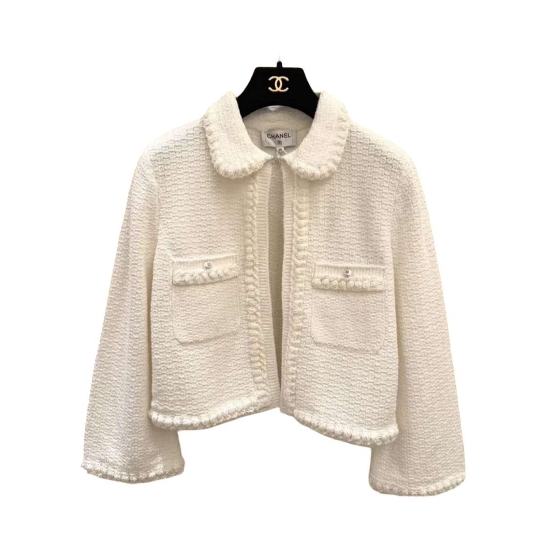(W) 샤넬 코튼 실크 자켓 화이트((W) Chanel Cotton Silk Jacket White)