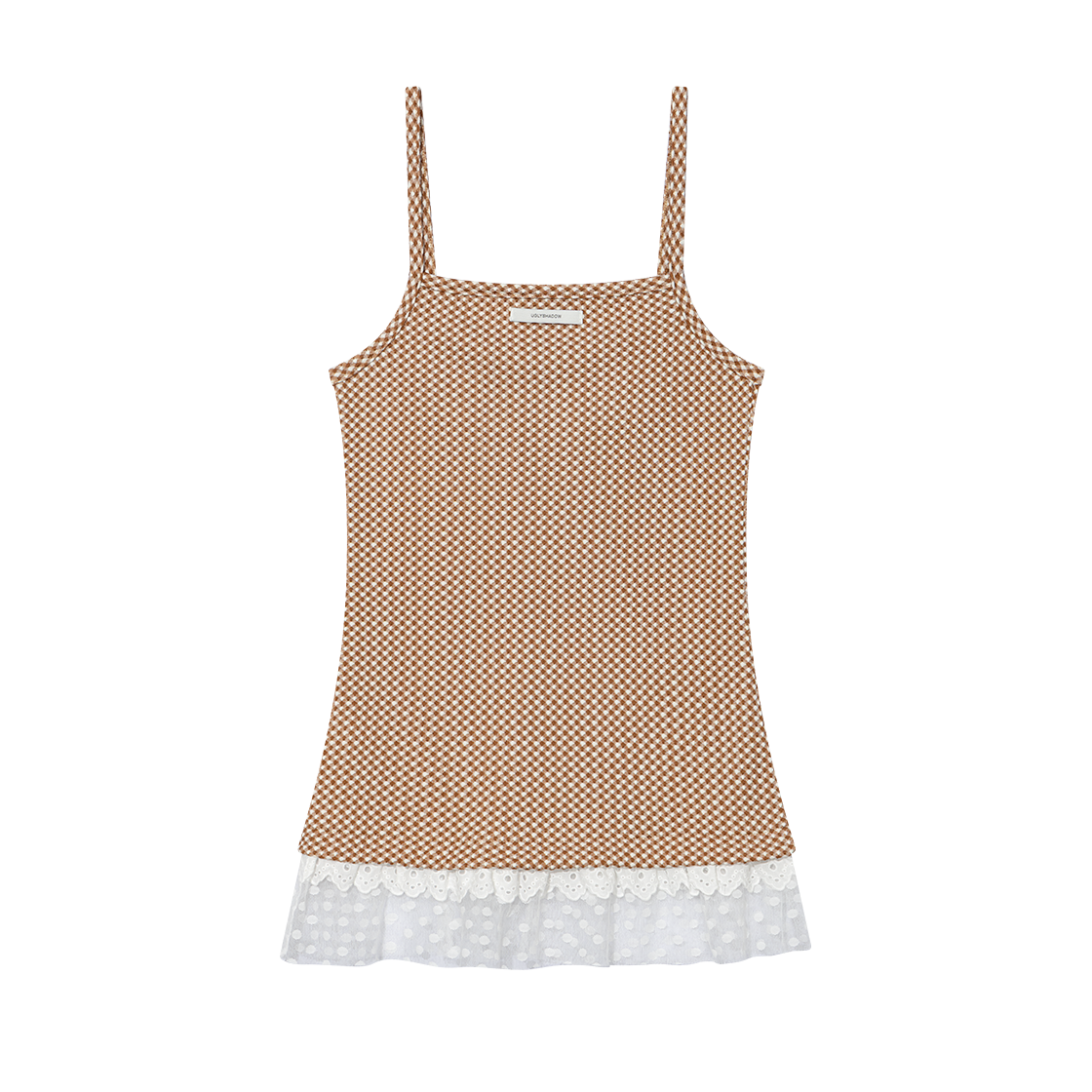 어글리쉐도우 체커드 레이스 슬리브리스 브라운(UGLYSHADOW Checkered Lace Sleeveless Brown) - 2