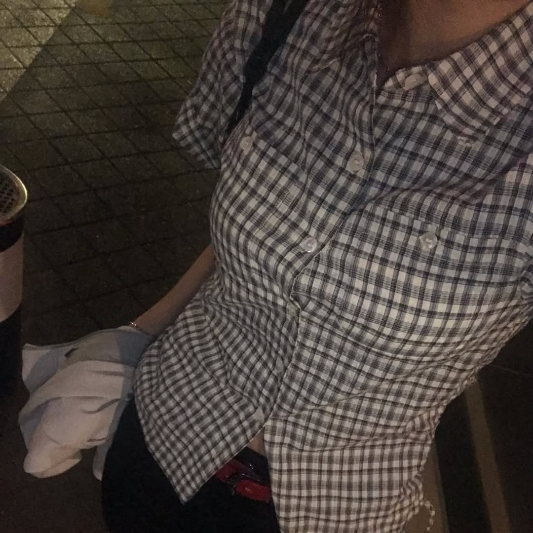 SPORT CHAMBER SC Square Check Roll-up Shirt WHITE 착용 스타일 - 5