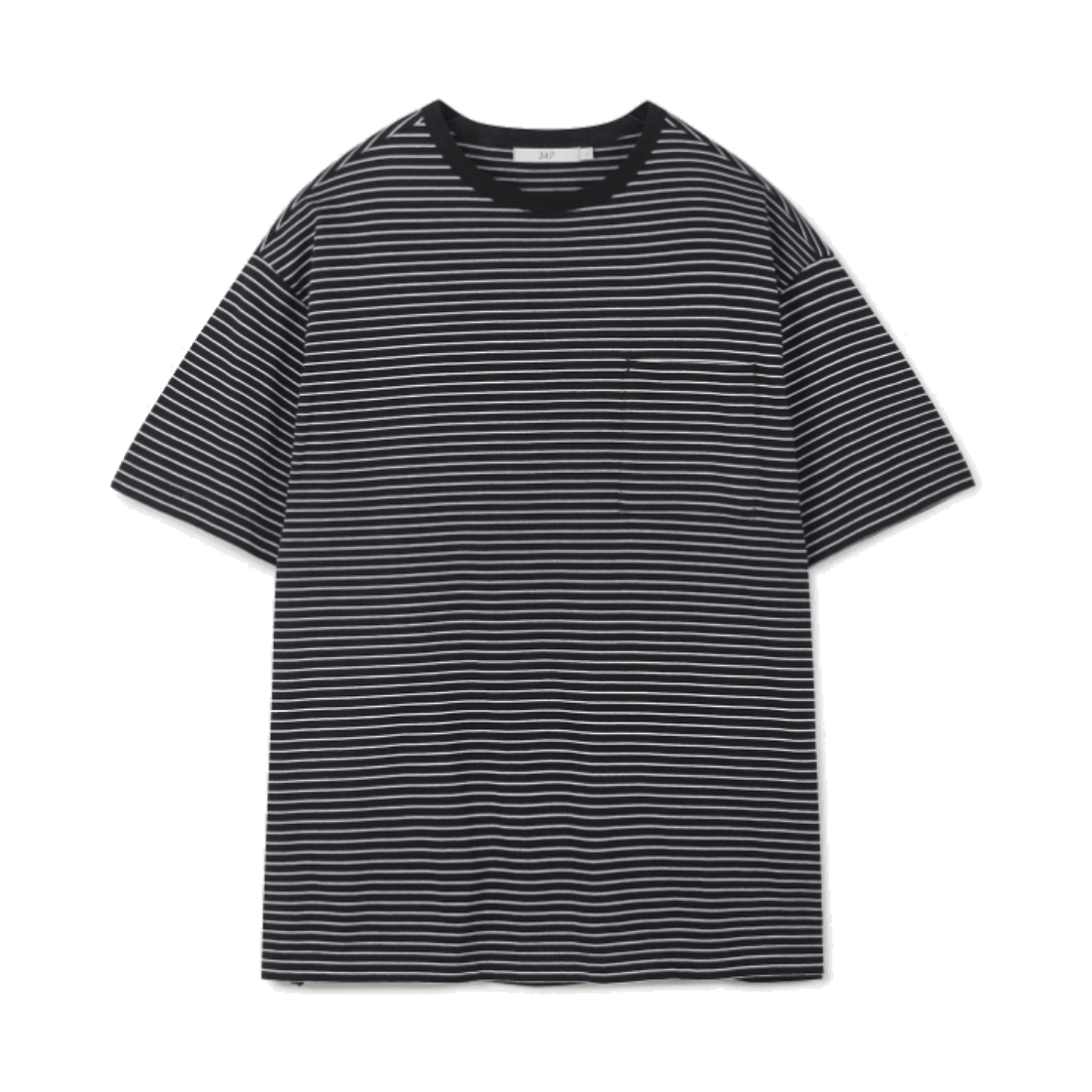 TMTAX25401BKX 24/7 series USA Cotton 20's Stripe Tee Black