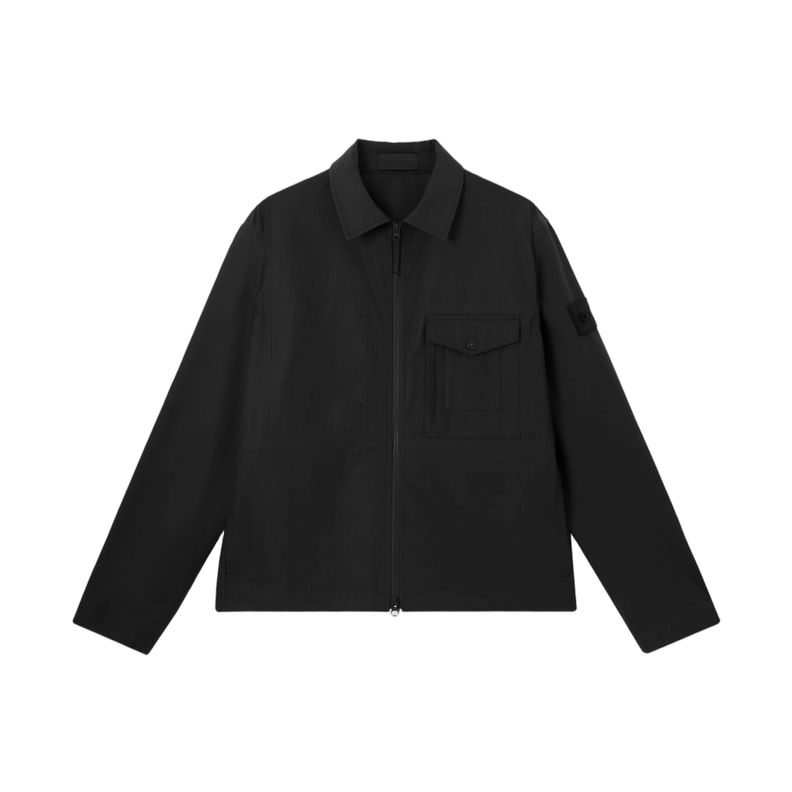 L1S1512000-11S0F01-V0029 Stone Island 1200011 All-Weather Cotton Canvas_S.I. Ghost Windproof And Breathable Regular-Fit Overshirt Black - 26SS
