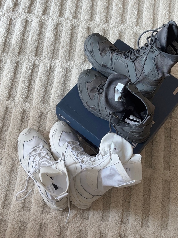 Salomon x Rier XA Jungle White, Salomon x Rier XA Jungle Castlerock 착용 스타일 - 1