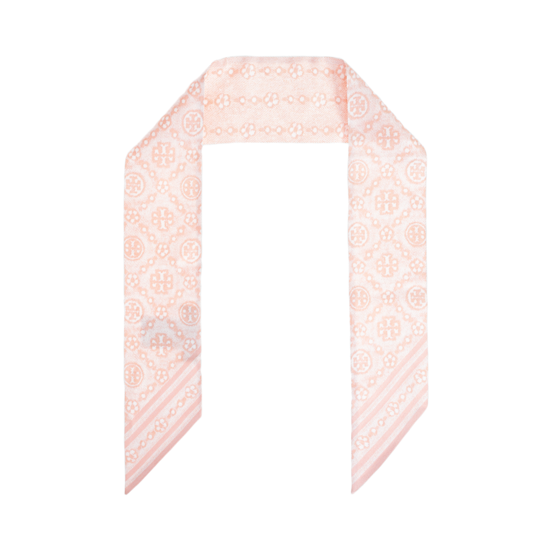 (W) 토리버치 T 모노그램 실크 스카프 핑크((W) Tory Burch T Monogram Silk Scarf Pink)