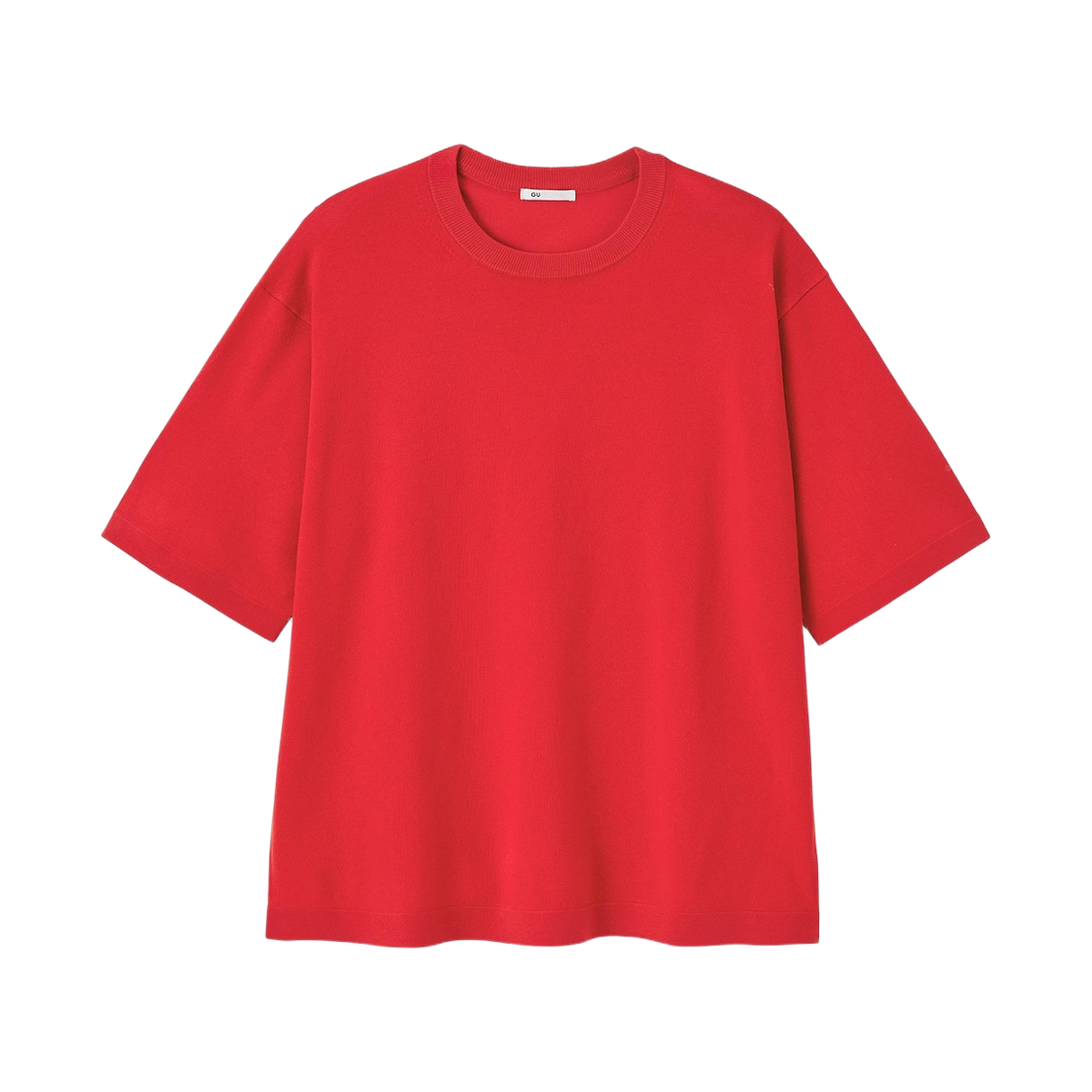 359672-15 GU Washable Knitted Half Sleeve T-Shirt Red