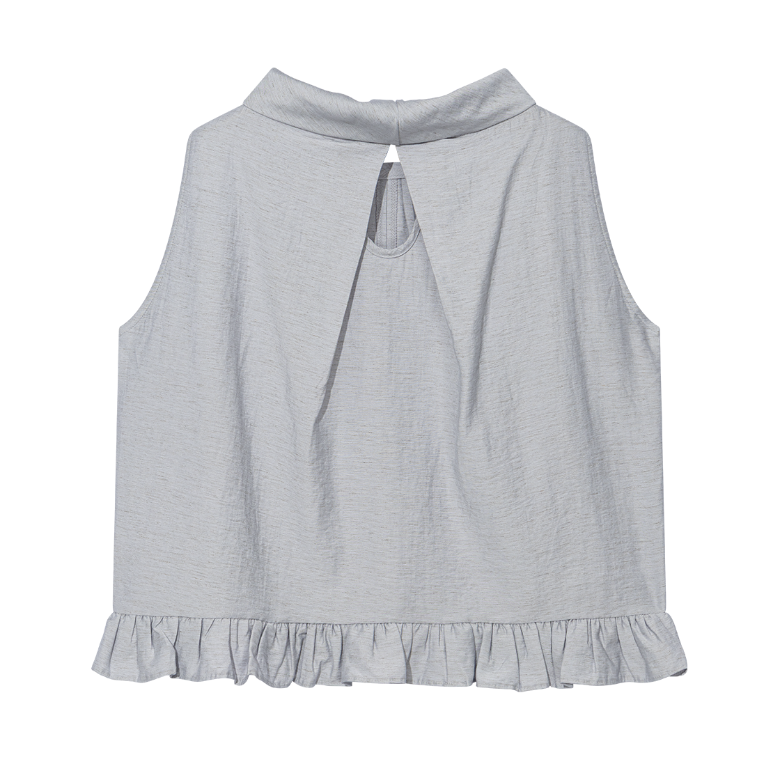 어글리쉐도우 하이넥 프릴 슬리브리스 라이트 그레이(UGLYSHADOW High-Neck Frill Sleeveless Light Grey) - 2