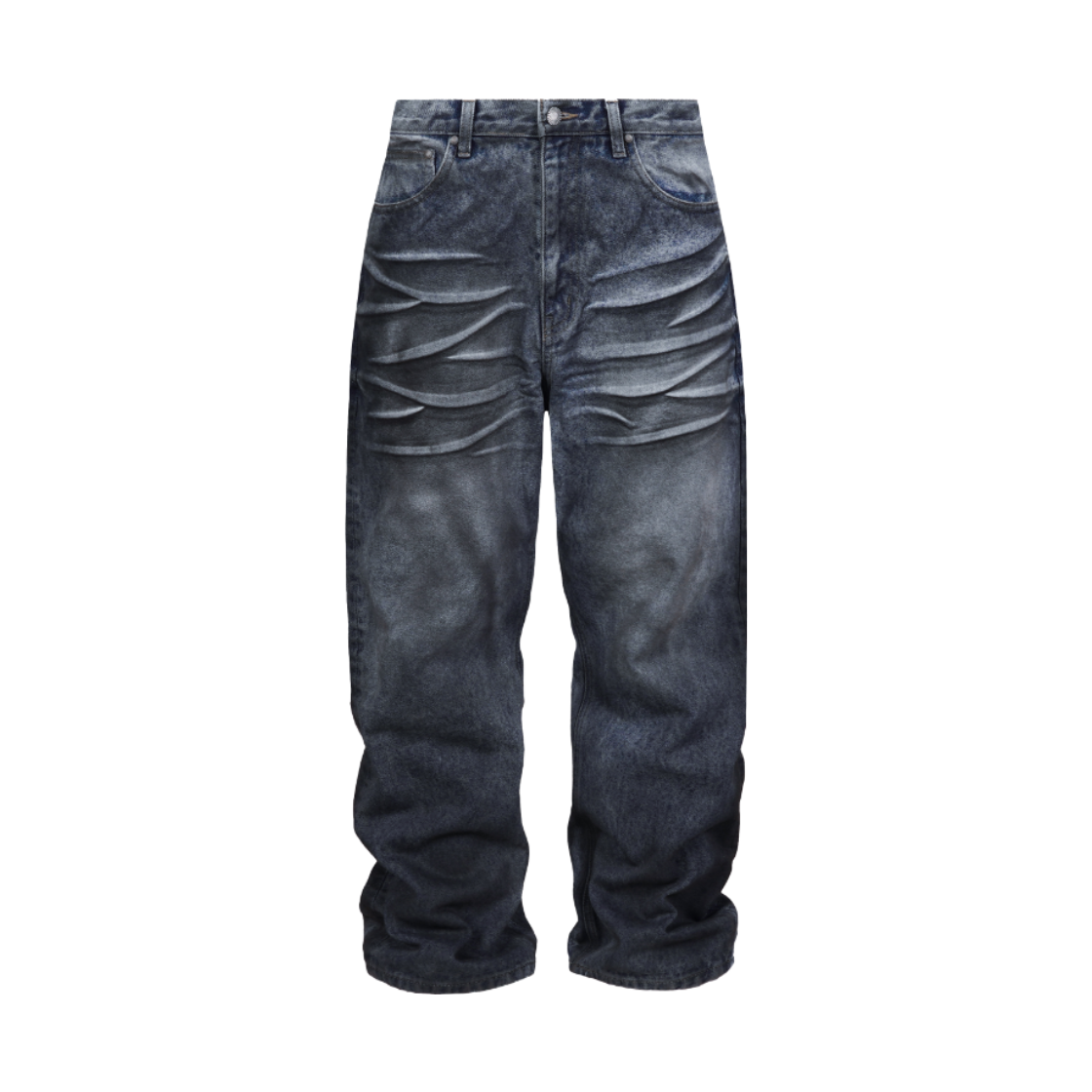 코너블레스 레귤러 새깅 더티 데님 팬츠 다크블루(Cornerbless Regular Sagging Dirty Denim Pants Dark Blue)