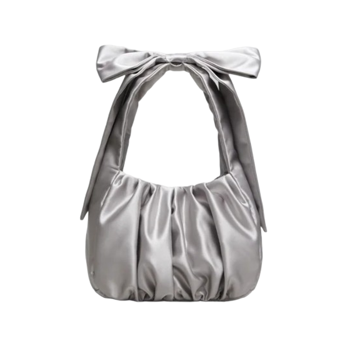 앤아더스토리즈 새틴 보우백 실버(& Other Stories Satin Bow Bag Silver)