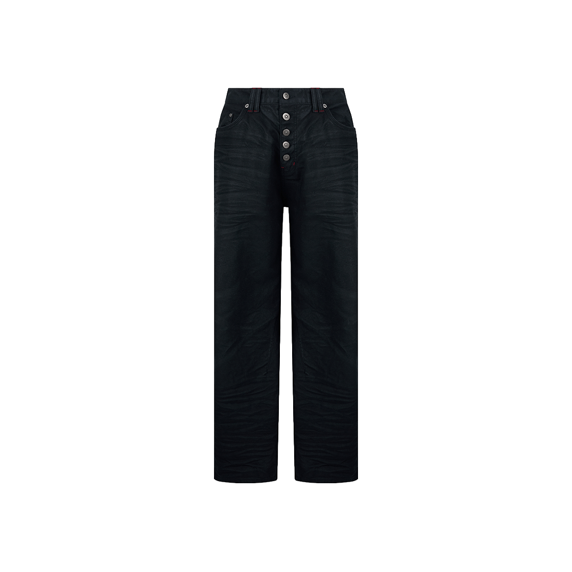 엔드릭스 프레스 크리즈 코티드 데님 팬츠 블랙(EDLIX Press Crease Coated Denim Pants Black)