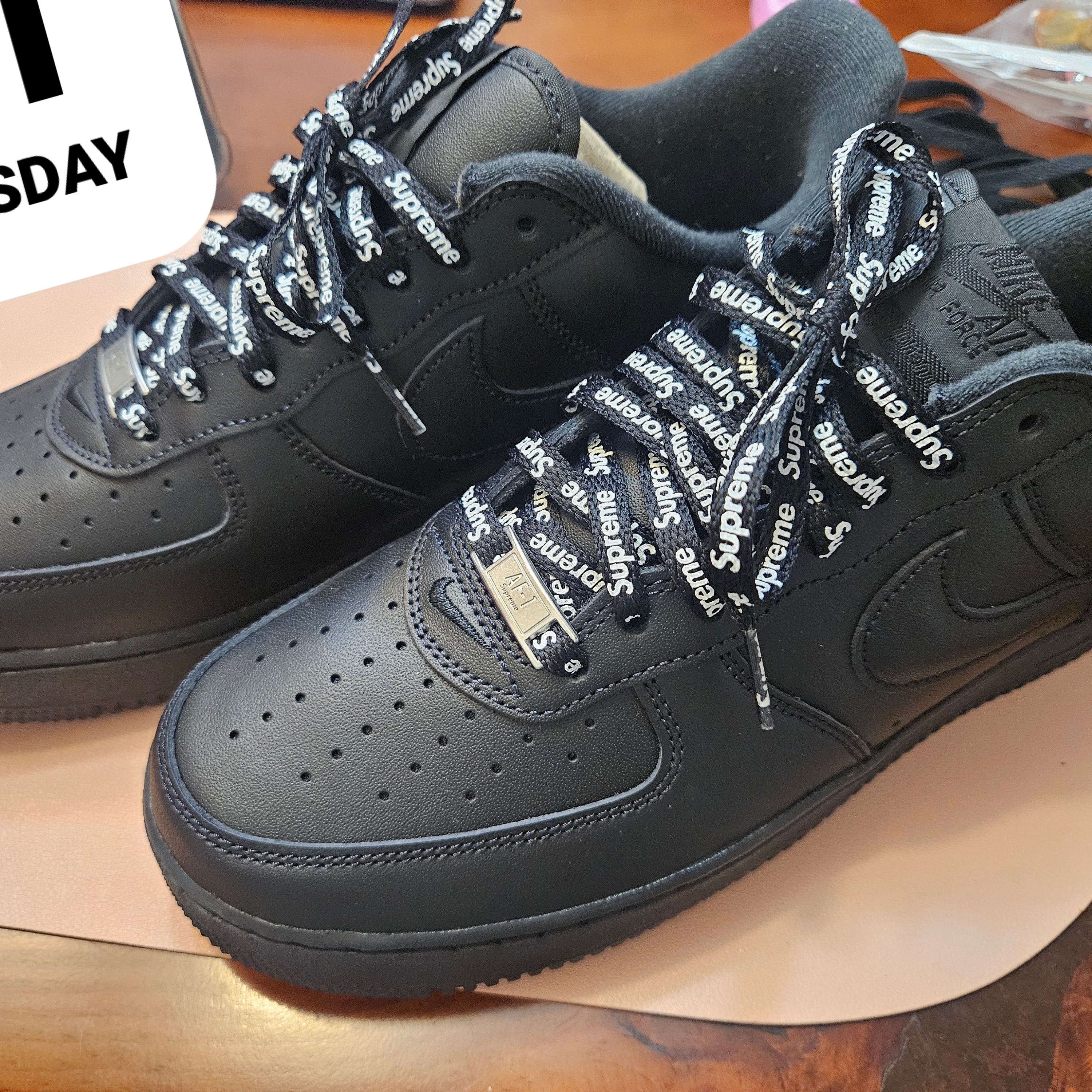 Nike x Supreme Air Force 1 Low Black 착용 스타일