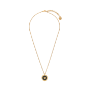 Versace Enamel Medusa Necklace Black Gold